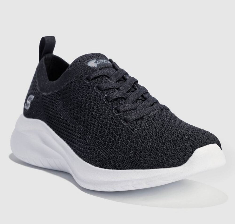 S Sport By Skechers Women's Resse 2.0 Elastic Gore Sneakers - Black-Size 8